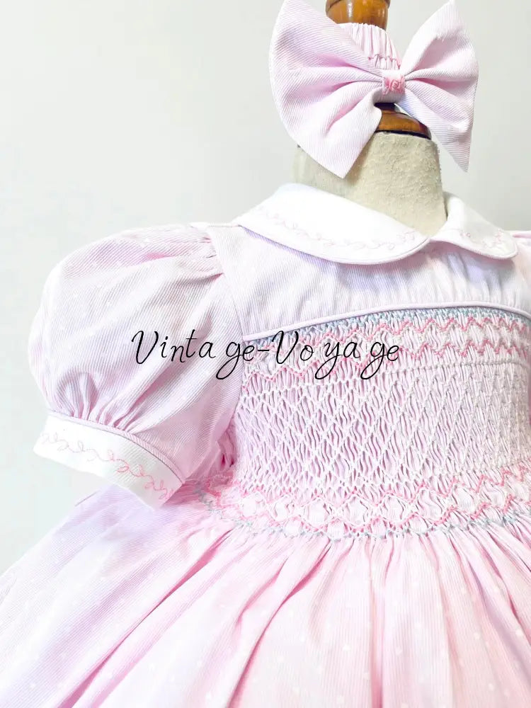 PRE-ORDER & GET IT NEXT WEEK! NEW SEASON! MARGOT PINK HAND-SMOCKED🧵🪡DRESS PANTIES & HAIR ACCESSORIES🎀 - Baby & Toddler