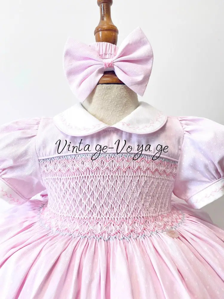 PRE-ORDER & GET IT NEXT WEEK! NEW SEASON! MARGOT PINK HAND-SMOCKED🧵🪡DRESS PANTIES & HAIR ACCESSORIES🎀 - Baby & Toddler