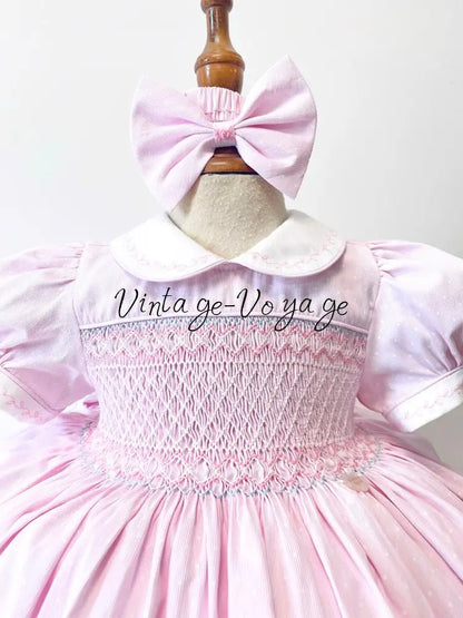 PRE-ORDER & GET IT NEXT WEEK! NEW SEASON! MARGOT PINK HAND-SMOCKED🧵🪡DRESS PANTIES & HAIR ACCESSORIES🎀 - Baby & Toddler