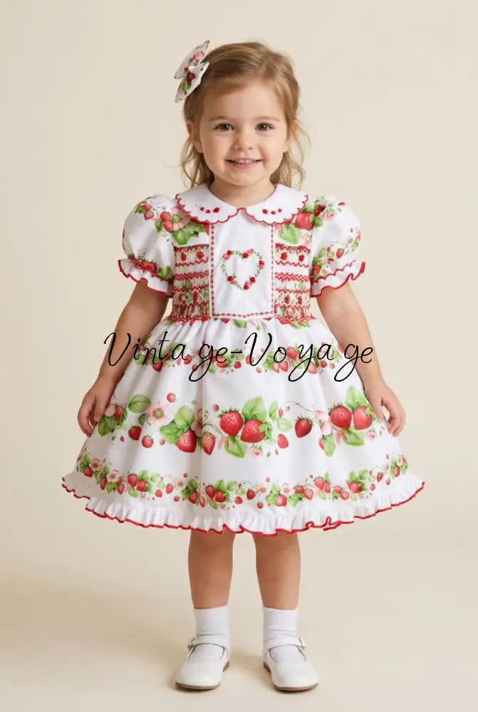 PRE-ORDER & GET IT NEXT WEEK! NEW! STRAWBERRY BLOSSOM HAND-SMOCKED DRESS & ACCESSORIES - Baby & Toddler Dresses