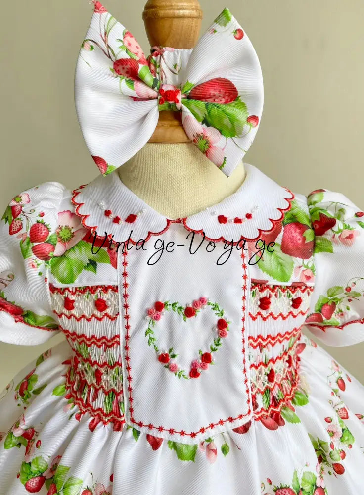 PRE-ORDER & GET IT NEXT WEEK! NEW! STRAWBERRY BLOSSOM HAND-SMOCKED DRESS & ACCESSORIES - Baby & Toddler Dresses
