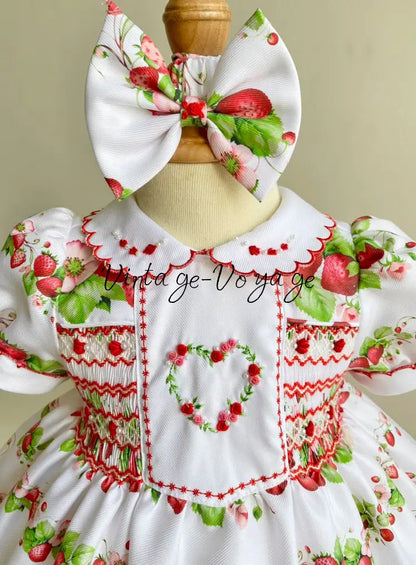 PRE-ORDER & GET IT NEXT WEEK! NEW! STRAWBERRY BLOSSOM HAND-SMOCKED DRESS & ACCESSORIES - Baby & Toddler Dresses