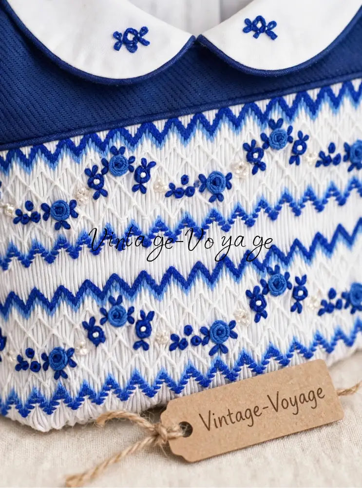 PRE-ORDER & GET IT NEXT WEEK! NEW! VICKY ROYAL BLUE HAND-SMOCKED DRESS & ACCESSORIES - Baby & Toddler Dresses