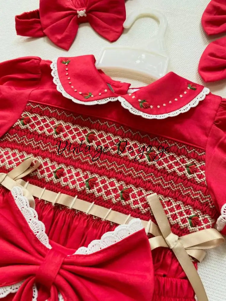 PRE-ORDER & GET IT NEXT WEEK! NEW VIVI Rose - Vintage Smocked Romper Set | Blouse & Bloomers Buttoned Together - Baby &