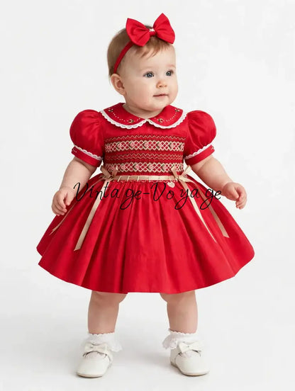 PRE-ORDER & GET IT NEXT WEEK! NEW! Viviana Rose, Hand-Smocked Dress with Bows Or Headband & Panties - 3M - Baby &