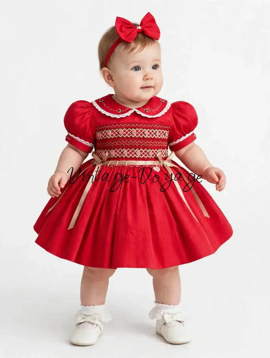 PRE-ORDER & GET IT NEXT WEEK! NEW! Viviana Rose, Hand-Smocked Dress with Bows Or Headband & Panties - 3M - Baby &