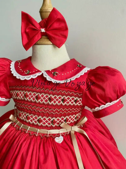 PRE-ORDER & GET IT NEXT WEEK! NEW! Viviana Rose, Hand-Smocked Dress with Bows Or Headband & Panties - Baby & Toddler