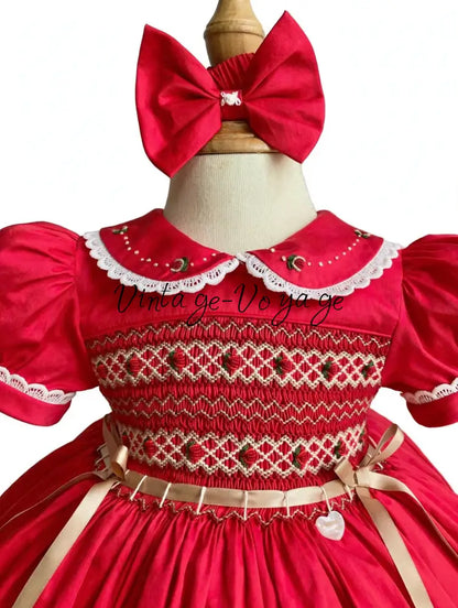 PRE-ORDER & GET IT NEXT WEEK! NEW! Viviana Rose, Hand-Smocked Dress with Bows Or Headband & Panties - Baby & Toddler