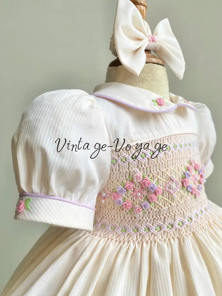 PRE-ORDER & GET IT SOON!NEW! EVANGELINE IVORY HAND-SMOCKED DRESS & ACCESSORIES - Baby & Toddler Dresses
