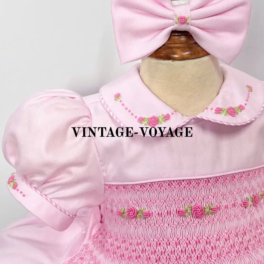 PRE-ORDER & GET NEXT WEEK! ANASTASIA PINK HAND-SMOCKED DRESS & BOWS OR HEADBAND Baby & Toddler Dresses