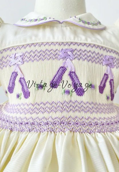 PRE-ORDER & GET NEXT WEEK! ANNA CREAM & LILAC HAND-SMOCKED DRESS & ACCESSORIES Baby & Toddler Dresses