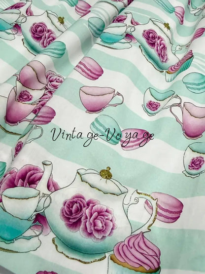 PRE-ORDER & GET NEXT WEEK! NEW! BABY GIRLS CUSTOM PRINT TEATIME NIGHTDRESS - pyjama set