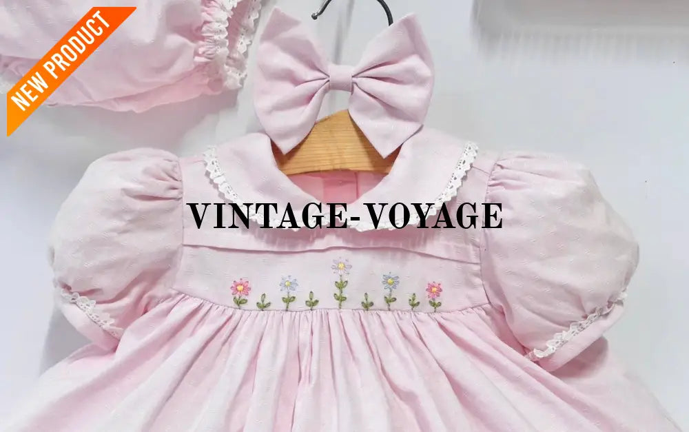 PRE ORDER&GET NEXT WEEK!NEW!BLOSSOM PINK HAND EMBROIDERED DRESS,KNICKERS,BIB & HEADBAND OUTFIT Baby & Toddler Outfits