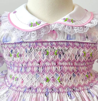 PRE-ORDER & GET NEXT WEEK🤩NEW😍BUTTERFLY🍓COTTON HAND-SMOCKED🧵🪡DRESS,PANTIES & HAIR ACCESSORIES🎀 Baby & Toddler Dresses