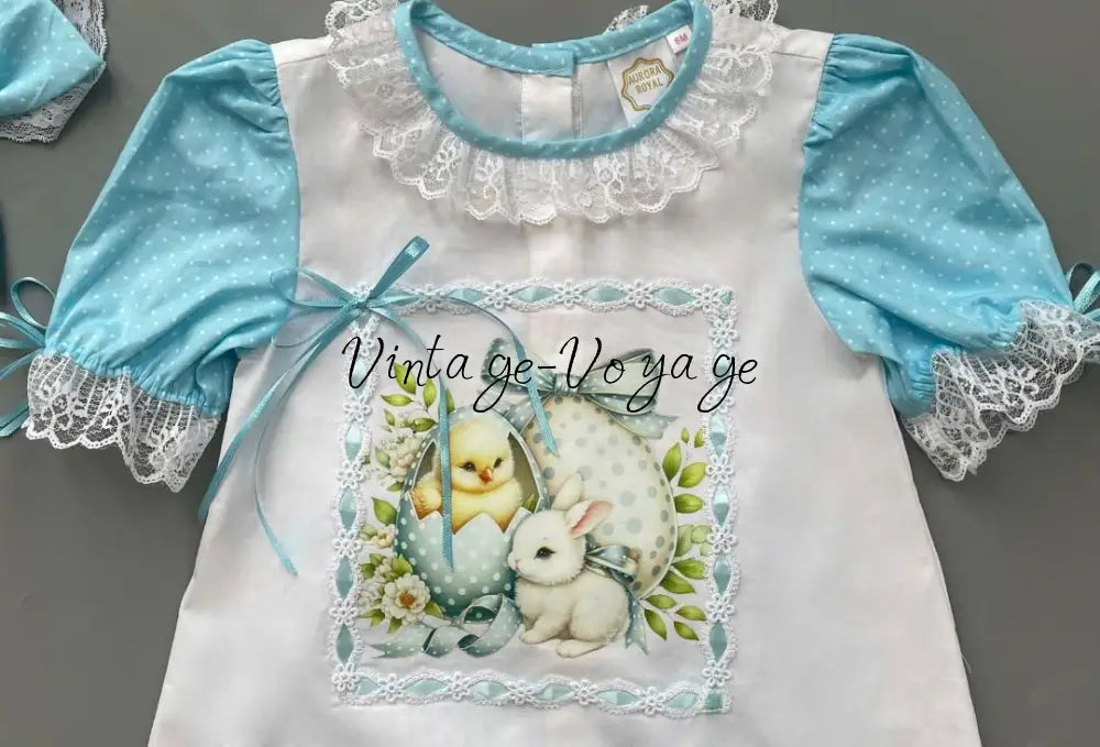 PRE-ORDER & GET NEXT WEEK🤩NEW🩵EASTER 🐣GIRLS PRINT & LACE☀️PYJAMA & BOWS SET🎀 pyjama set