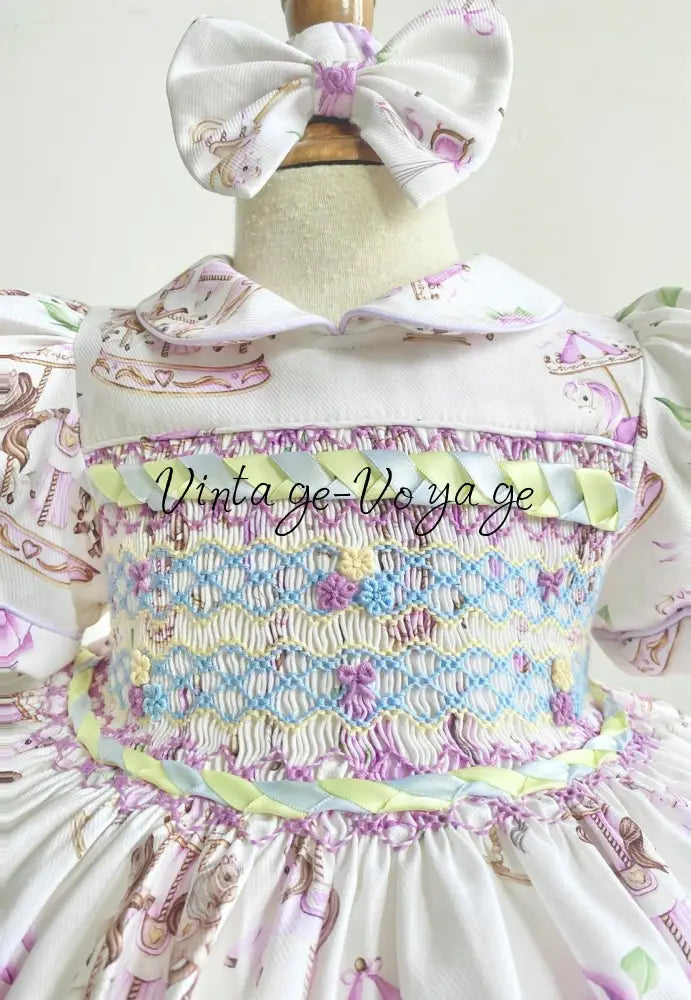 PRE-ORDER&GET NEXT WEEK! NEW! EMILY LILAC HAND-SMOCKED DRESS PANTIES & HAIR ACCESSORIES - Baby & Toddler Dresses
