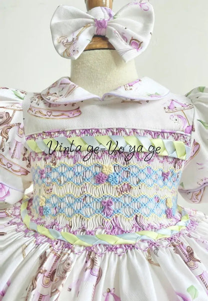 PRE-ORDER&GET NEXT WEEK! NEW! EMILY LILAC HAND-SMOCKED DRESS PANTIES & HAIR ACCESSORIES - Baby & Toddler Dresses