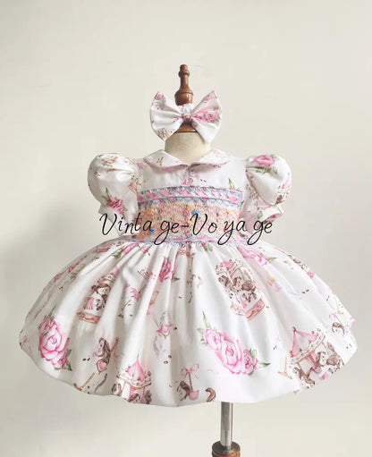 PRE-ORDER&GET NEXT WEEK! NEW! EMILY PINK HAND-SMOCKED DRESS PANTIES & HAIR ACCESSORIES - 3M - Baby & Toddler Dresses