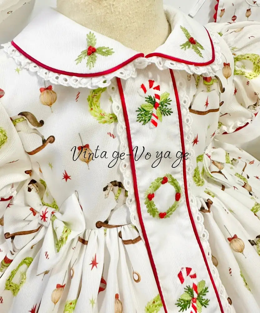 PRE-ORDER & GET NEXT WEEK!NEW! FESTIVE FUN HAND-EMBROIDERED DRESS PANTIES,BIB & BOWS Baby & Toddler Dresses