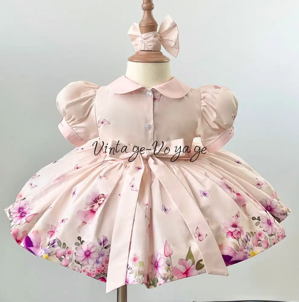 PRE-ORDER & GET NEXT WEEK👑NEW😍FLOWER FAIRIES🧚🏻‍♀️🧚 CUSTOM PRINT COTTON HAND-SMOCKED🧵🪡DRESS,PANTIES & HAIR ACCESSORIES🎀