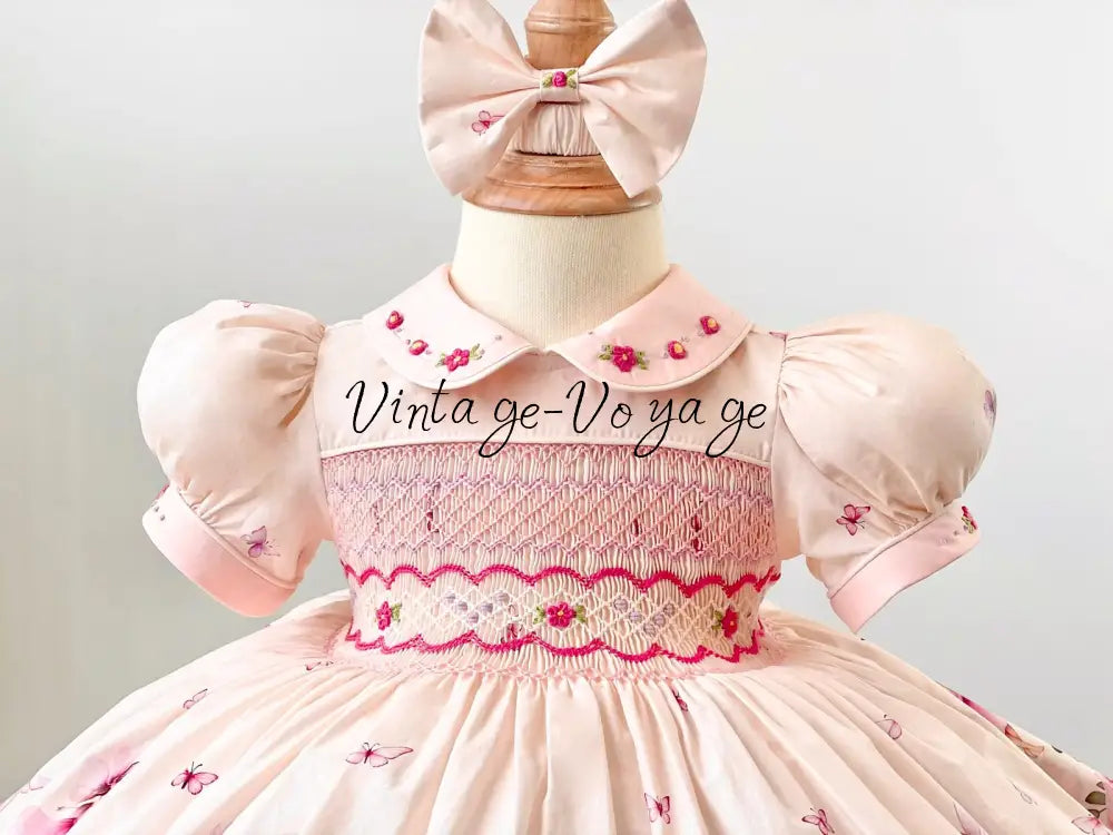 PRE-ORDER & GET NEXT WEEK👑NEW😍FLOWER FAIRIES🧚🏻‍♀️🧚 CUSTOM PRINT COTTON HAND-SMOCKED🧵🪡DRESS,PANTIES & HAIR ACCESSORIES🎀