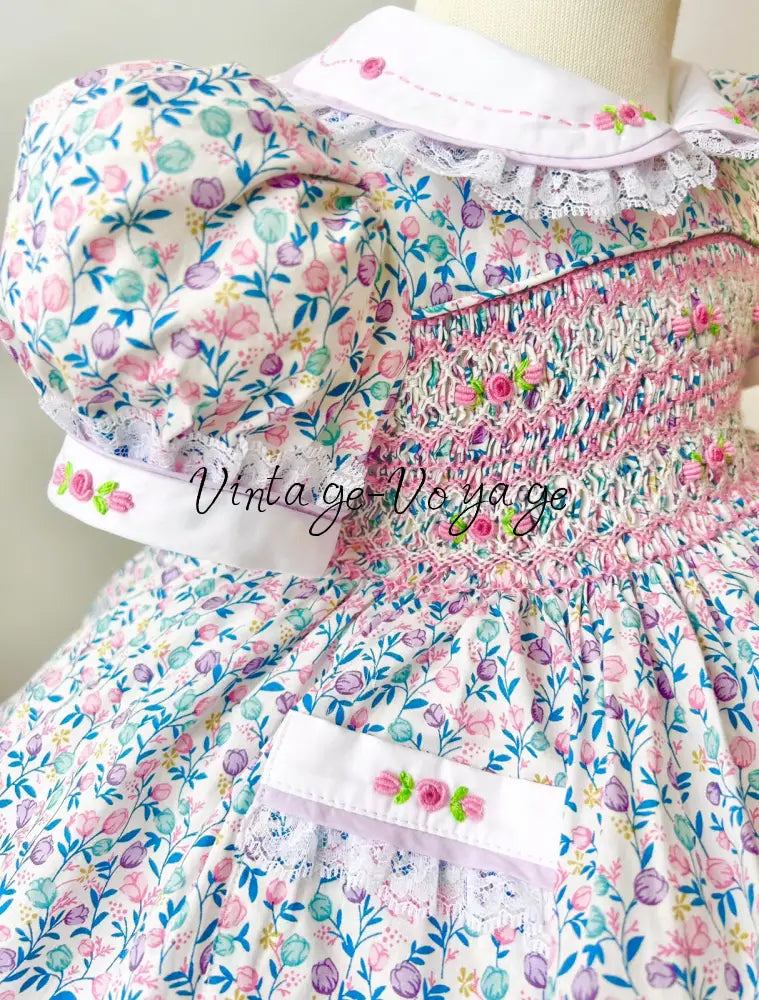 PRE-ORDER & GET NEXT WEEK🤩NEW😍GARDEN PARTY🍓COTTON HAND-SMOCKED🧵🪡DRESS,PANTIES & HAIR ACCESSORIES🎀 Baby & Toddler Dresses