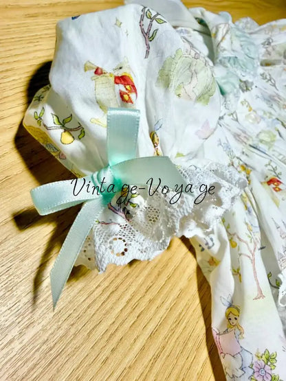 PRE-ORDER & GET NEXT WEEK‼️NEW🌸HANDMADE ALICE IN WONDERLAND🧚‍♂️CUSTOM PRINTED💕PYJAMA & HAIR ACCESSORIES SET🎀 - pyjama