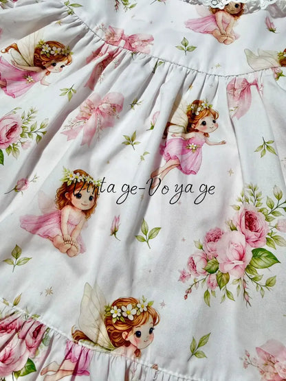 PRE-ORDER & GET NEXT WEEK! NEW! HANDMADE FAIRY GARDEN CUSTOM PRINTED PYJAMA & HAIR ACCESSORIES SET - pyjama set