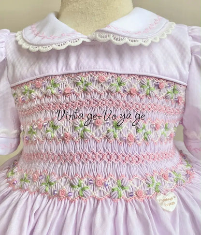 PRE-ORDER & GET NEXT WEEK! NEW! ISABELLA BABY PINK 🌸 HAND-SMOCKED🧵🪡DRESS PANTIES & HAIR ACCESSORIES🎀 - Baby & Toddler