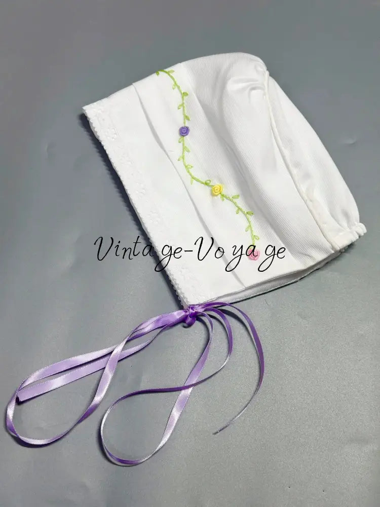 PRE-ORDER & GET NEXT WEEK! NEW! LOLITA ECRU & LILAC FOUR-PIECE HAND-EMBROIDERED🧵🪡BABY OUTFIT🎀 Baby & Toddler Outfits