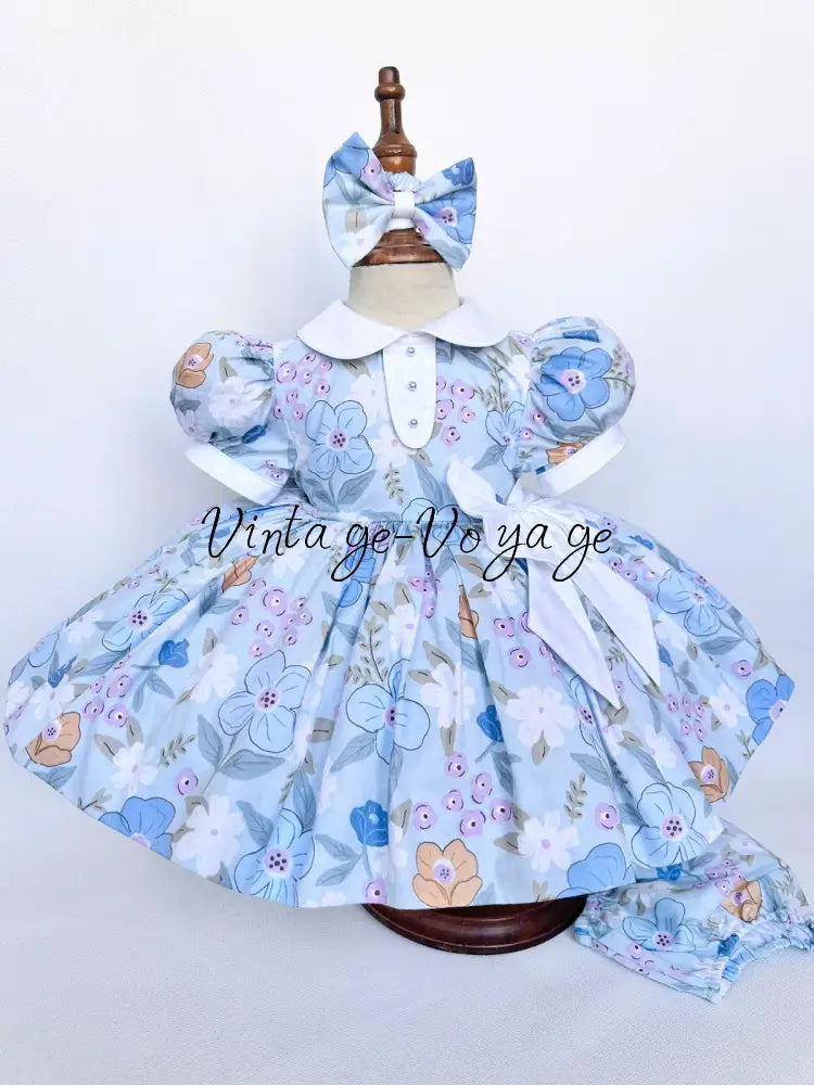 PRE-ORDER & GET NEXT WEEK! NEW! MARINA CLASSIC COTTON FLORAL🌸☀️🍋PRINTED DRESS KNICKERS & BOWS🎀 Baby & Toddler Dresses