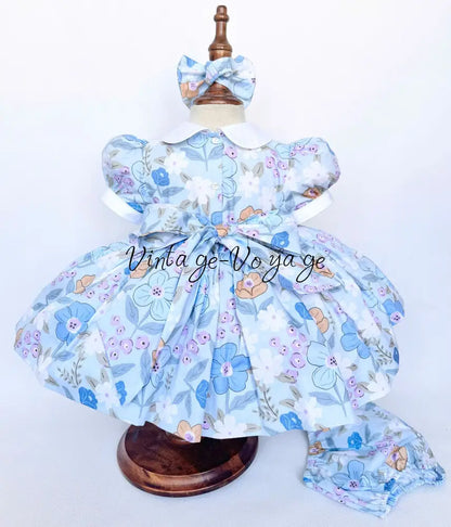 PRE-ORDER & GET NEXT WEEK! NEW! MARINA CLASSIC COTTON FLORAL🌸☀️🍋PRINTED DRESS KNICKERS & BOWS🎀 Baby & Toddler Dresses