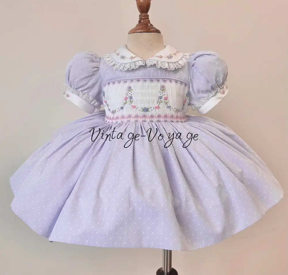 PRE-ORDER & GET NEXT WEEK! NEW MARY👑 LILAC HAND-SMOCKED🧵🪡DRESS PANTIES & HAIR ACCESSORIES🎀 - 6M - Baby & Toddler Dresses