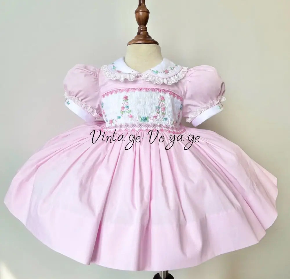 PRE-ORDER & GET NEXT WEEK! NEW MARY👑 PINK HAND-SMOCKED🧵🪡DRESS PANTIES & HAIR ACCESSORIES🎀 - 6M - Baby & Toddler Dresses