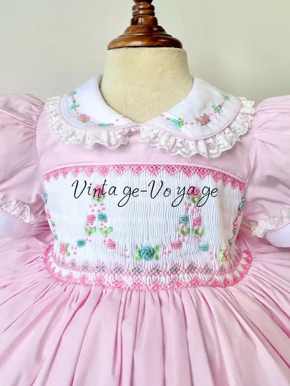 PRE-ORDER & GET NEXT WEEK! NEW MARY👑 PINK HAND-SMOCKED🧵🪡DRESS PANTIES & HAIR ACCESSORIES🎀 - Baby & Toddler Dresses