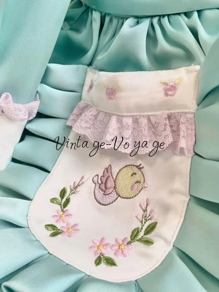 PRE-ORDER & GET NEXT WEEK! NEW😍MATILDA MINT☀️NIGHTDRESS DRESSING GOWN AND HAIR BOWS OR HEADBAND🎀🎀MATILDA pyjama set