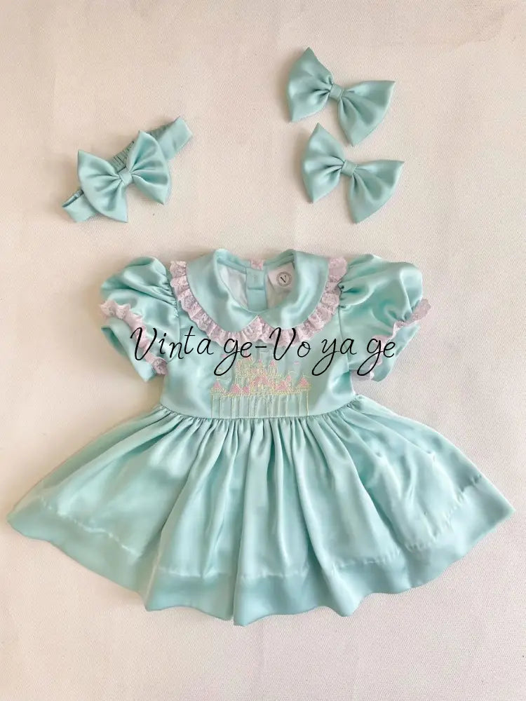 PRE-ORDER & GET NEXT WEEK! NEW😍MATILDA MINT☀️NIGHTDRESS DRESSING GOWN AND HAIR BOWS OR HEADBAND🎀🎀MATILDA pyjama set