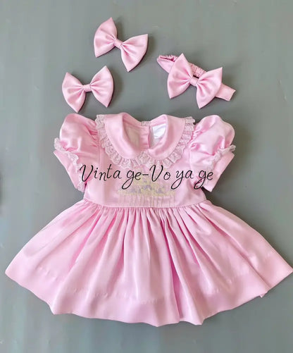PRE-ORDER & GET NEXT WEEK! NEW😍MATILDA PINK☀️NIGHTDRESS DRESSING GOWN AND HAIR BOWS OR HEADBAND🎀🎀MATILDA pyjama set