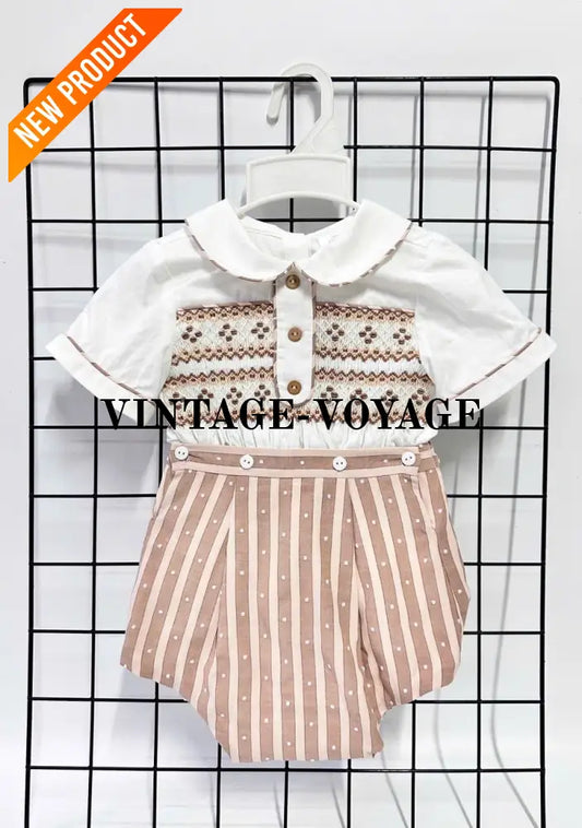 PRE ORDER & GET NEXT WEEK! NEW! OLIVER TAN STRIPED BABY BOYS ROMPER/SUIT NB 1M Baby & Toddler Outfits