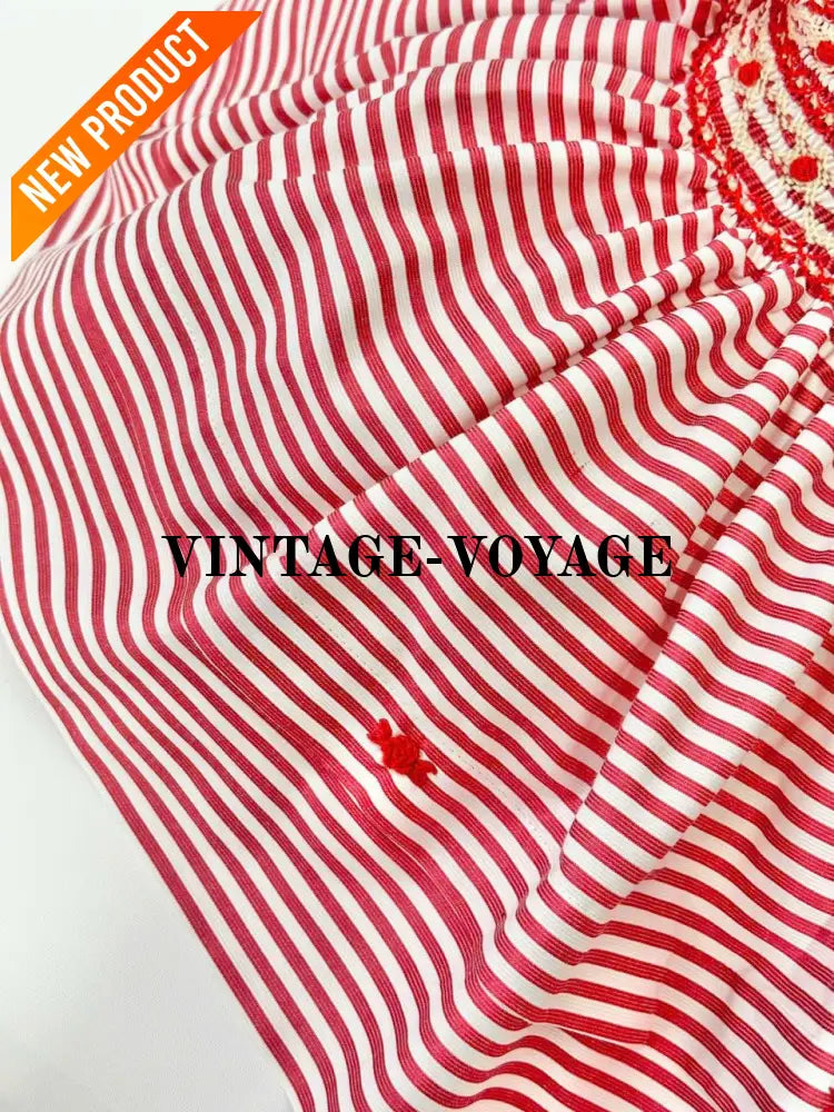 PRE ORDER&GET NEXT WEEK! NEW! OLIVIA RED STRIPES FRONT & BACK HAND SMOCKED🧵🪡 DRESS & HAIR BOWS🎀 Baby & Toddler Dresses