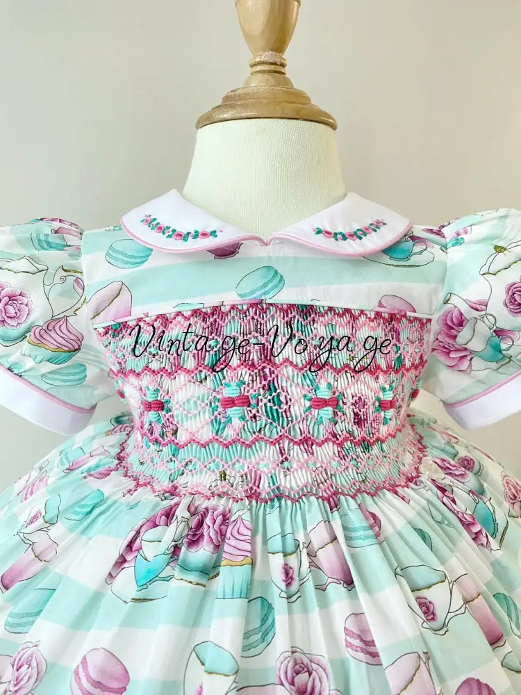 PRE-ORDER & GET NEXT WEEK! NEW! PATRICIA CUSTOM PRINTED HAND-SMOCKED DRESS & ACCESSORIES - Baby & Toddler Dresses