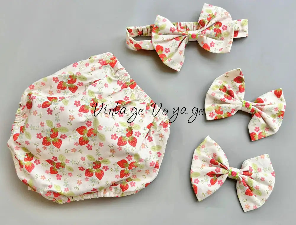 PRE-ORDER & GET NEXT WEEK! NEW! STRAWBERRY COTTON HAND-SMOCKED🧵🪡DRESS,PANTIES & HAIR ACCESSORIES Baby & Toddler Dresses