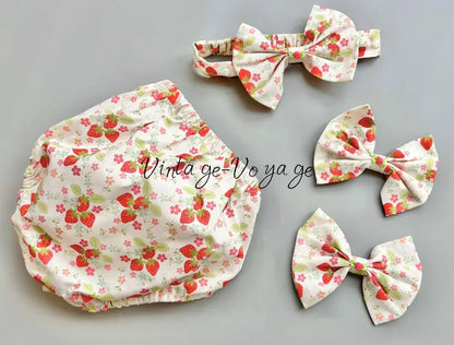 PRE-ORDER & GET NEXT WEEK! NEW! STRAWBERRY COTTON HAND-SMOCKED🧵🪡DRESS,PANTIES & HAIR ACCESSORIES Baby & Toddler Dresses