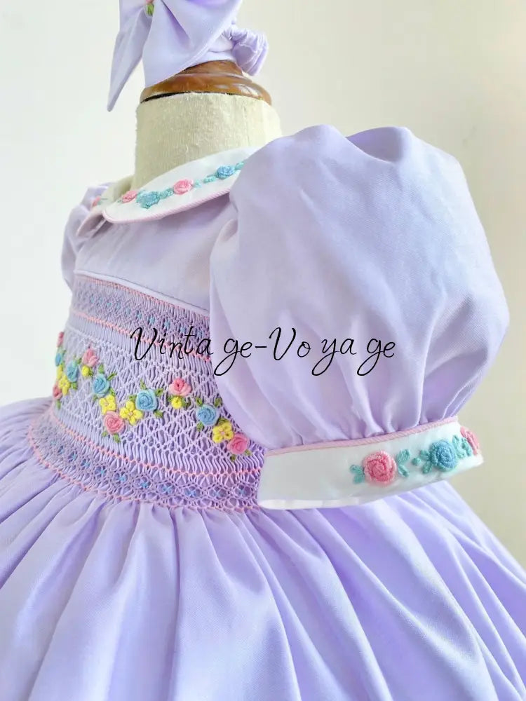 PRE-ORDER&GET NEXT WEEK! NEW! VIOLA LILAC HAND SMOCKED DRESS,PANTIES & HAIR ACCESSORIES Baby & Toddler Dresses
