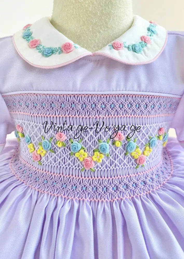 PRE-ORDER&GET NEXT WEEK! NEW! VIOLA LILAC HAND SMOCKED DRESS,PANTIES & HAIR ACCESSORIES Baby & Toddler Dresses