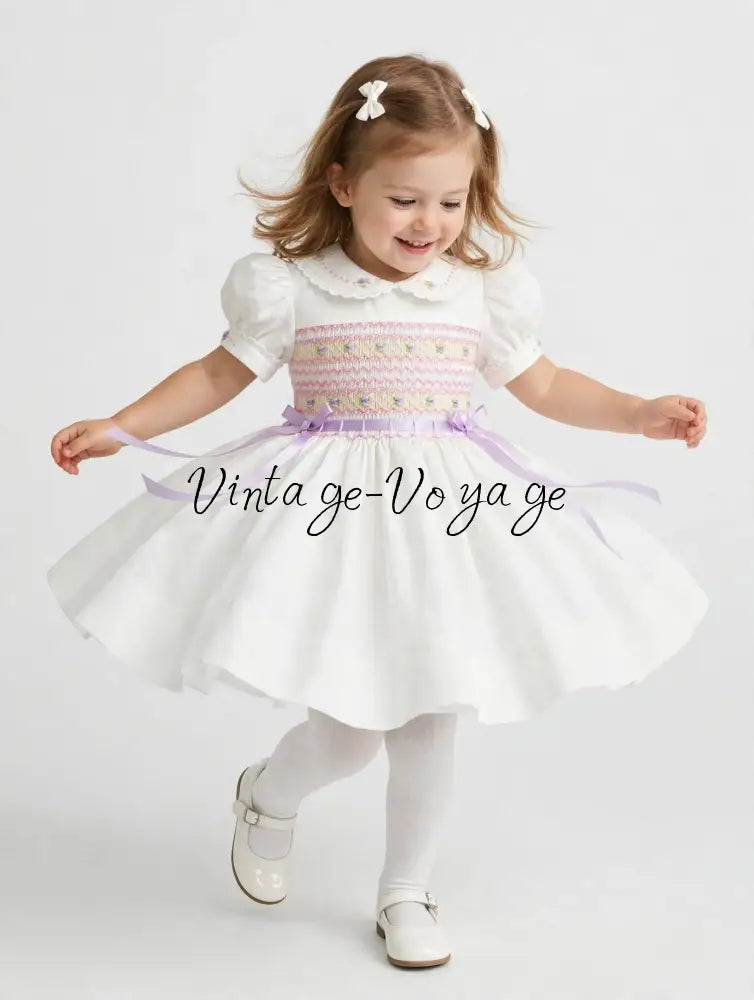 PRE-ORDER & GET NEXT WEEK! NEW! VIVIANA ROSE BISCUIT HAND-SMOCKED DRESS & ACCESSORIES - Baby & Toddler Dresses