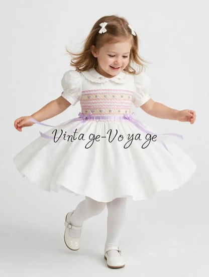 PRE-ORDER & GET NEXT WEEK! NEW! VIVIANA ROSE BISCUIT HAND-SMOCKED DRESS & ACCESSORIES - Baby & Toddler Dresses