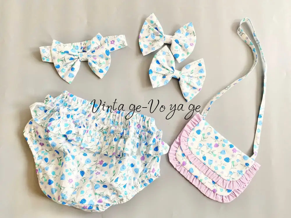 PRE-ORDER&GET NEXT WEEK! OLIVIA BLUE PRINT⚜️HAND-SMOCKED DRESS,🧵🪡KNICKERS BAG & HAIR BOWS🎀 Baby & Toddler Dresses