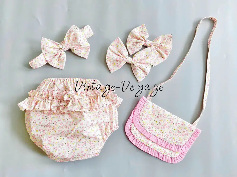 PRE-ORDER&GET NEXT WEEK! OLIVIA PINK PRINT⚜️HAND-SMOCKED DRESS,🧵🪡KNICKERS BAG & HAIR BOWS🎀 Baby & Toddler Dresses
