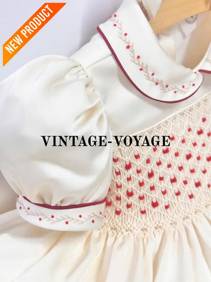 PRE-ORDER!NEW! BELGRAVIA BISCUIT SILK/SATIN HAND-SMOCKED DRESS KNICKERS & BOWS Baby & Toddler Dresses